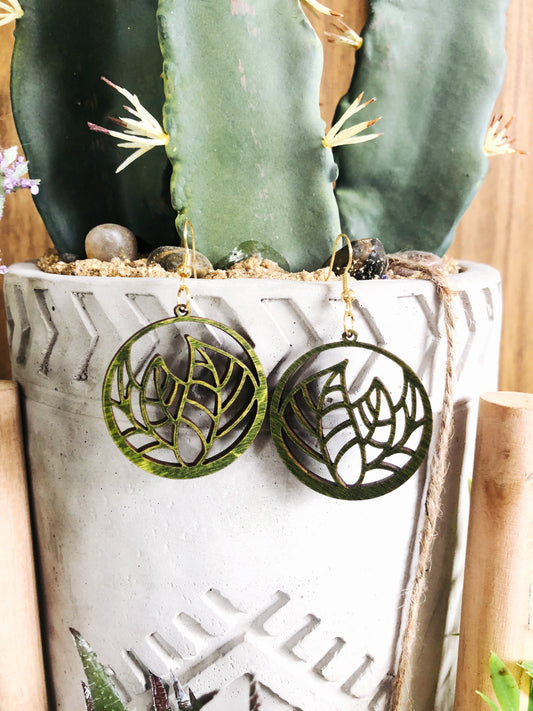 Weezy Palm Leaf Earrings