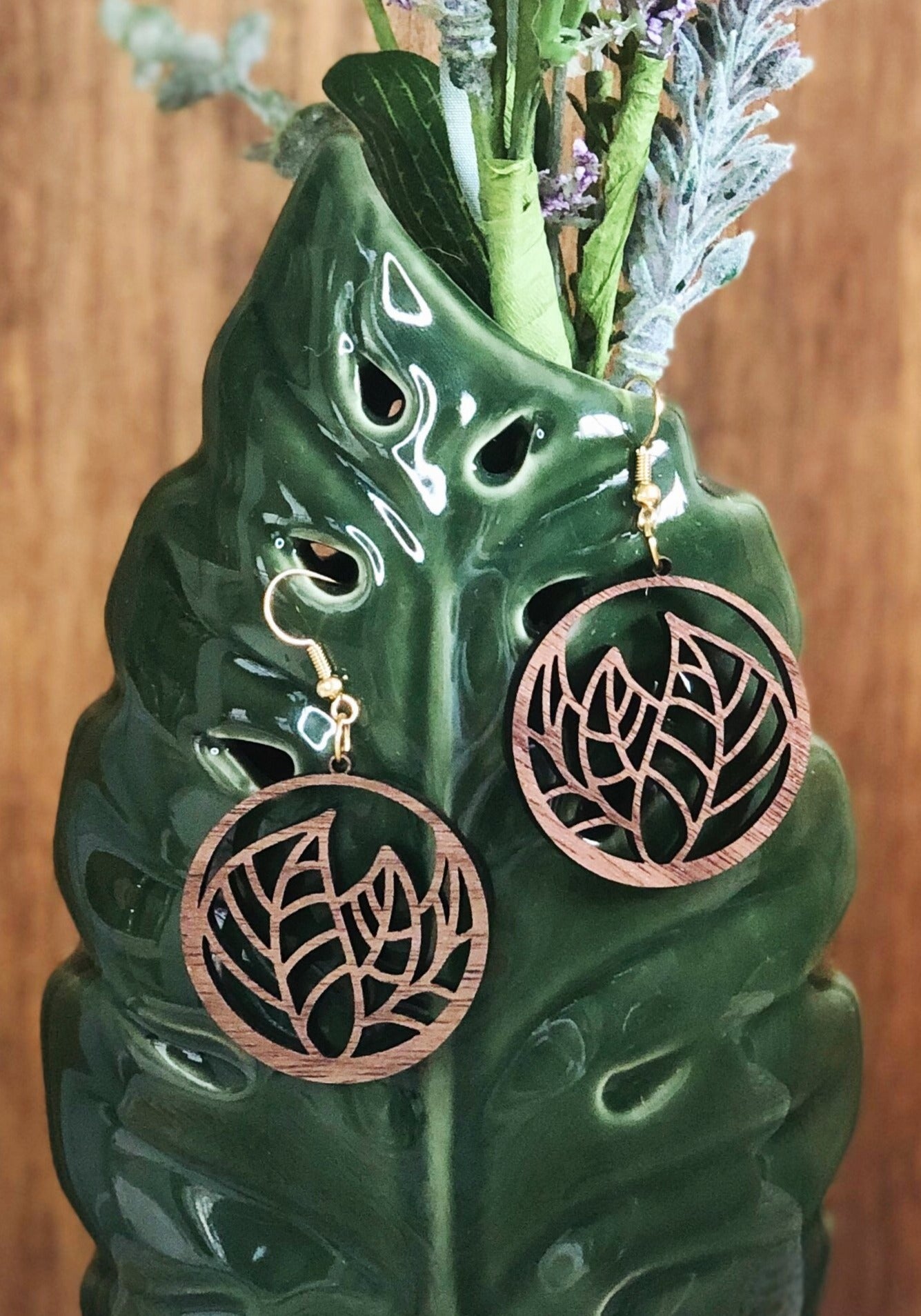 Weezy Palm Leaf Earrings