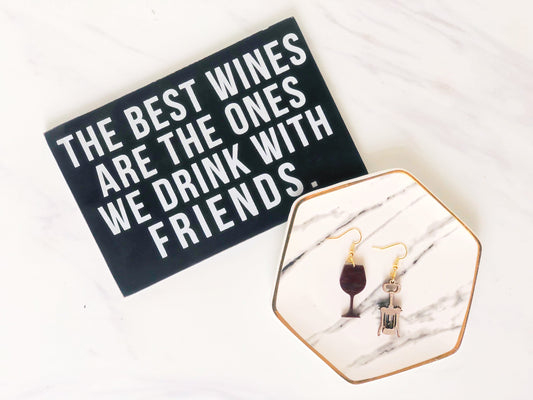 Justine Wine and Corkscrew Earrings