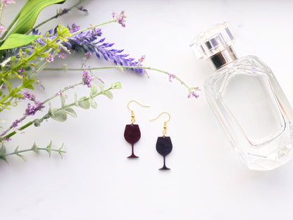 Justine Merlot Wine Earrings