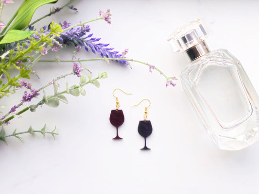 Justine Merlot Wine Earrings