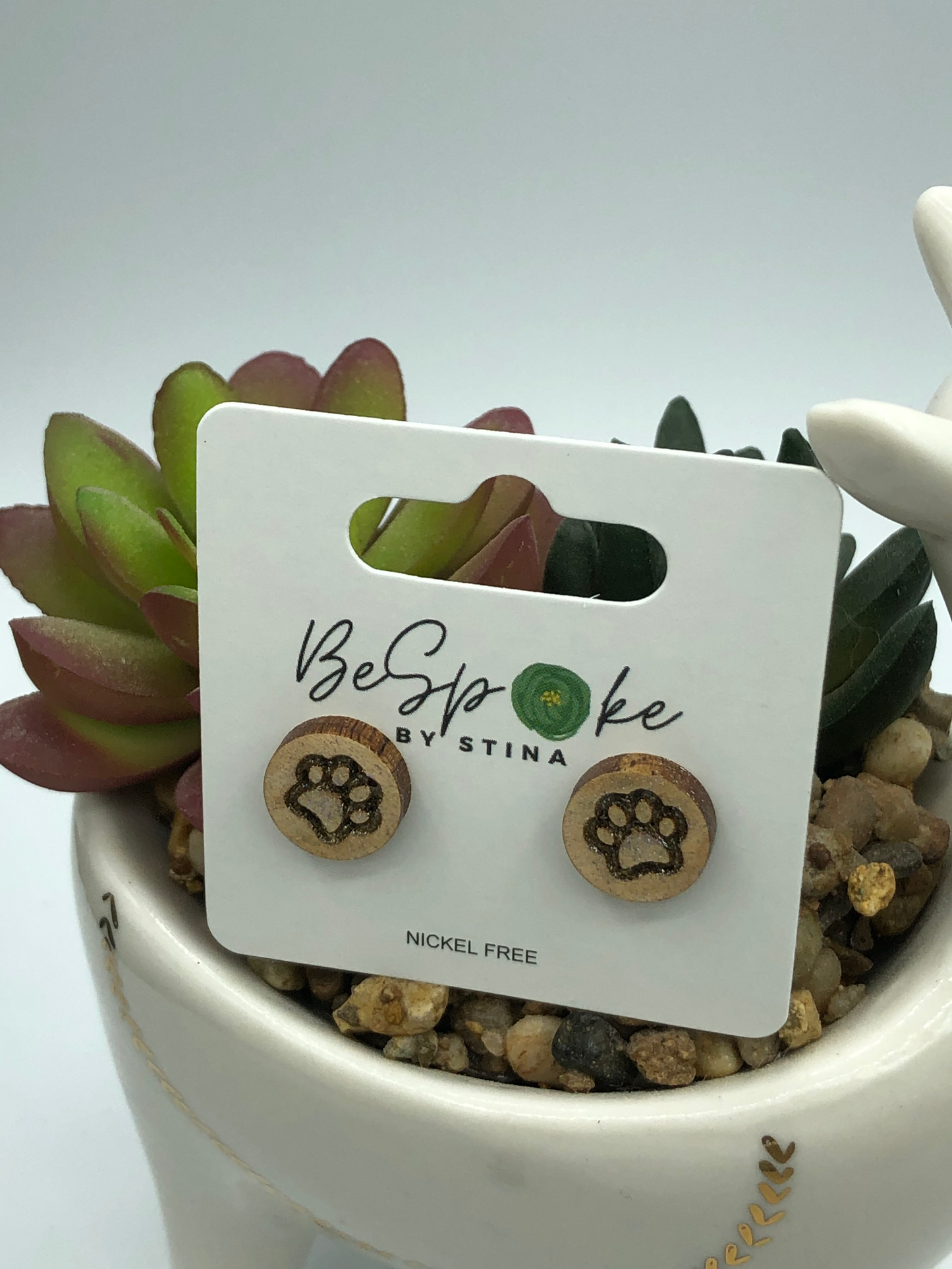 Kids Paw Print Stud Earrings