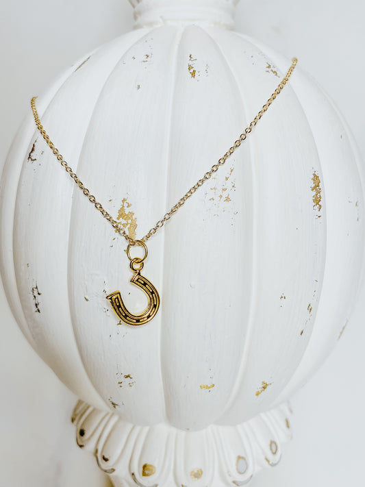 Lucky Gold Horseshoe Necklace