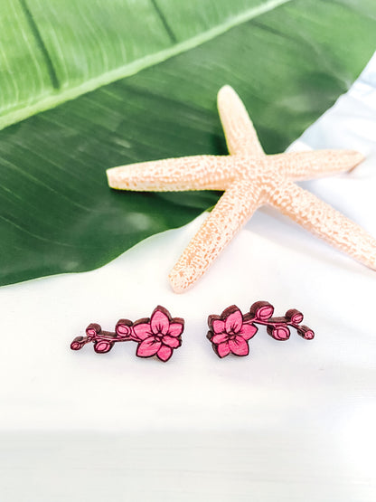 Marielle Hibiscus Flower Stud Earring Crawlers