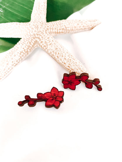 Marielle Hibiscus Flower Stud Earring Crawlers