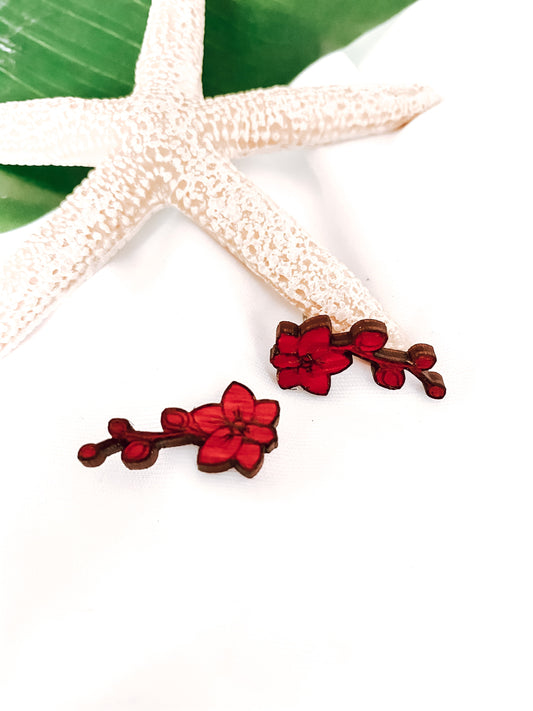 Marielle Hibiscus Flower Stud Earring Crawlers