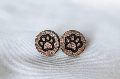 Atlas Animal Paw Print Stud Earrings