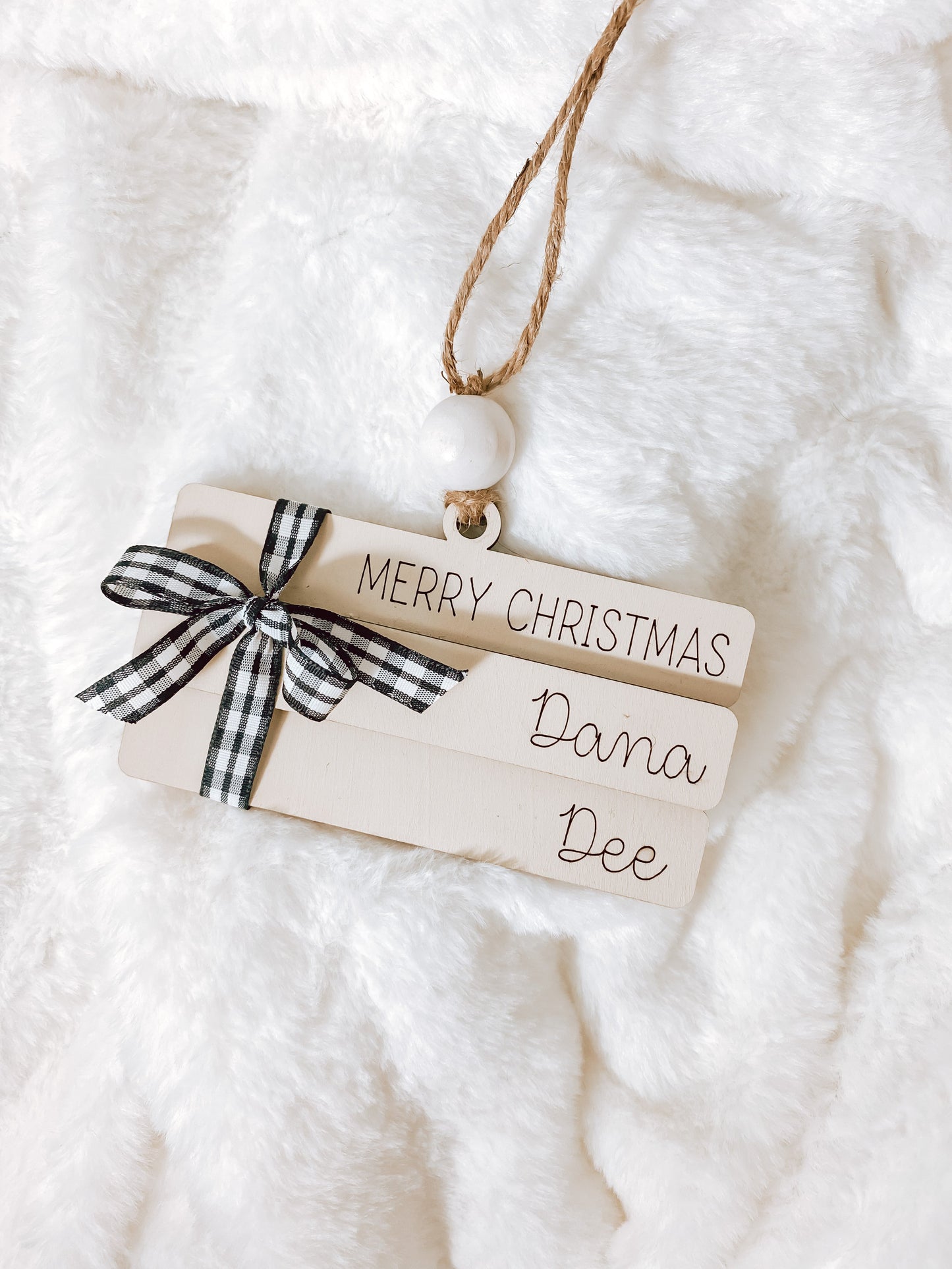 Personalized Custom Book Stack Christmas Holiday Ornament
