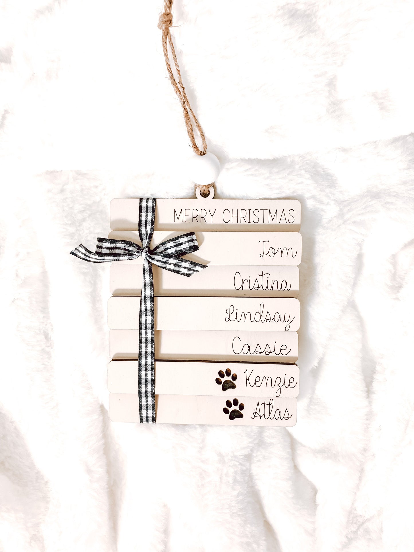 Personalized Custom Book Stack Christmas Holiday Ornament