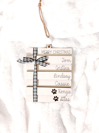Personalized Custom Book Stack Christmas Holiday Ornament